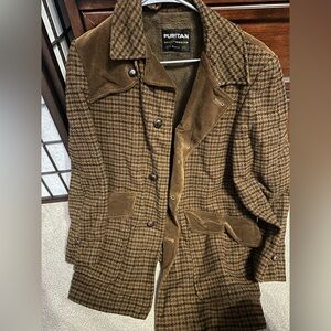 Puritan Sportswear Brown Houndstooth Men's Coat